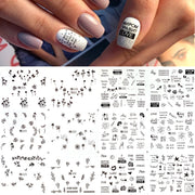 2021 New Geometric Letter nail sticker Water Slider Russian winter decal Christmas new year gift nail slider temporary tattos 0 DailyAlertDeals   