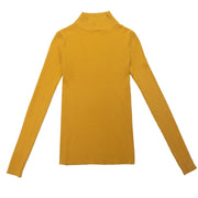 Women's Black turtleneck Soft Cozy Sweaters Slim Full Sleeve Multi-color Turtleneck Sweaters for Women winter turtleneck sweaters for women DailyAlertDeals Yellow S 