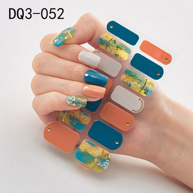 Lamemoria 1pc 3D Nail Slider Beauty Nail Stickers Shining Wave Line Decals Adhesive Manicure Tips Salon Nail Art Decorations nail decal stickers DailyAlertDeals DQ3-52  