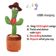Lovely Talking Wiggle Dancing Cactus Doll Repeat English Songs Plush Cactus Toys for Babies Christmas Toy Gift Lovely Talking Toy Dancing Cactus Doll DailyAlertDeals Style14 English Song USA 