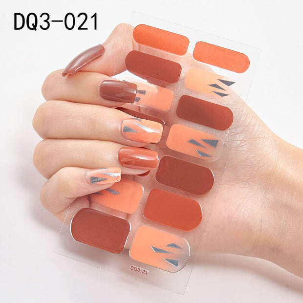 Lamemoria 1pc 3D Nail Slider Beauty Nail Stickers Shining Wave Line Decals Adhesive Manicure Tips Salon Nail Art Decorations nail decal stickers DailyAlertDeals DQ3-21  