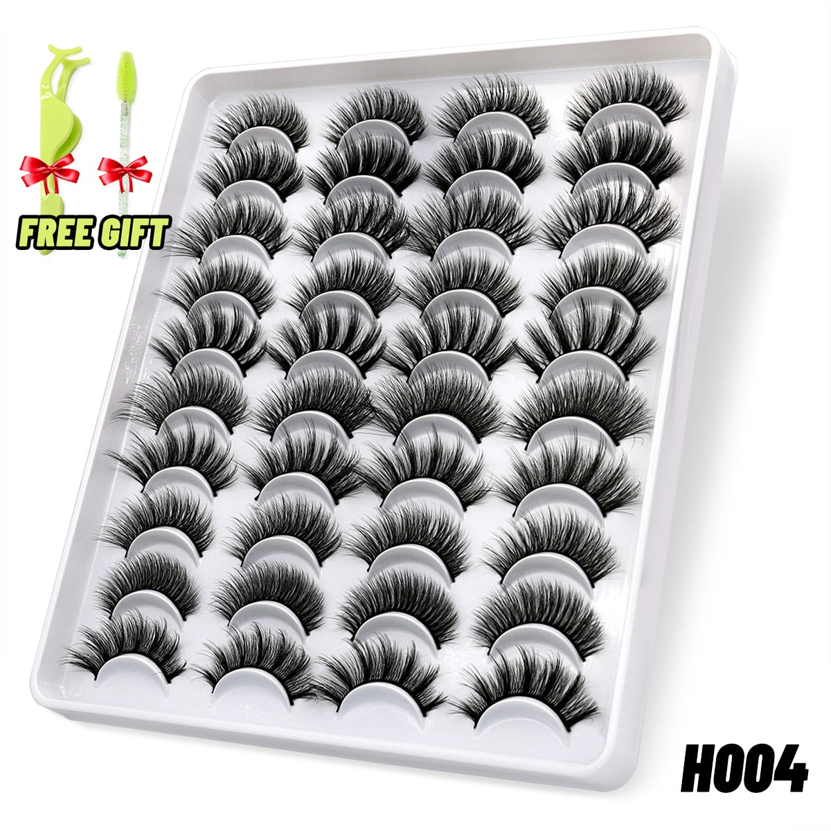 GROINNEYA Eyelashes 3D Mink Lashes Fluffy Soft Wispy Natural Cross Eyelash Extension Reusable Lashes Mink False Eyelashes Makeup 0 DailyAlertDeals 20pairs-H004 France 