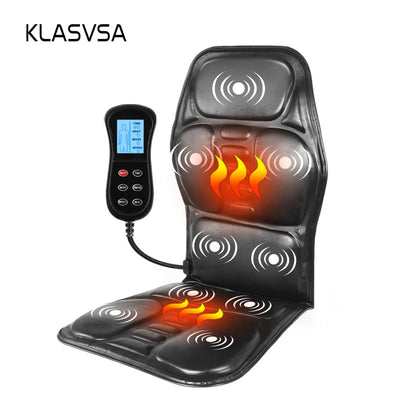 KLASVSA Electric Back Massager Massage Chair Cushion Heating Vibrator Car Home Office Lumbar Neck Mattress Pain Relief 0 DailyAlertDeals   