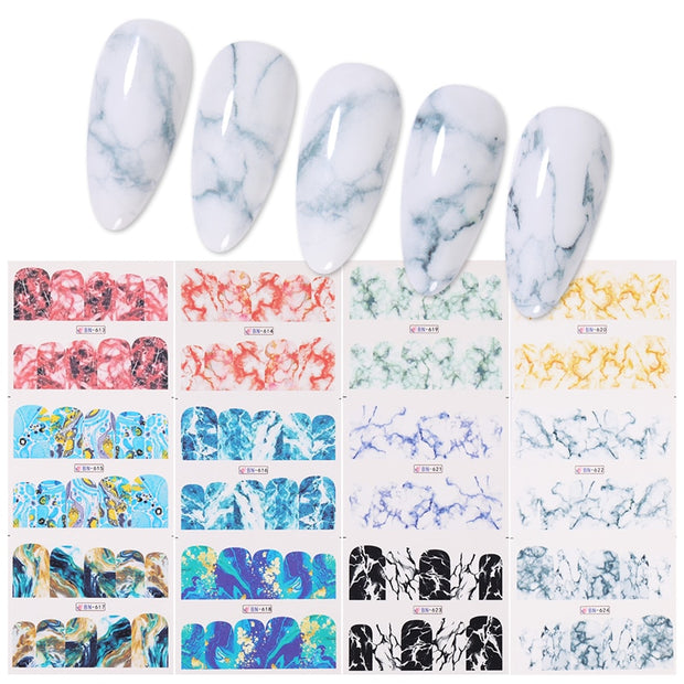 12 Designs Nail Stickers Set Mixed Floral Geometric Nail Art Water Transfer Decals Sliders Flower Leaves Manicures Decoration 0 DailyAlertDeals 44  