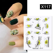 Harunouta Marble Blooming 3D Nail Sticker Decals Flower Leaves Transfer Water Sliders Abstract Geometric Lines Nail Watermark Nail Stickers DailyAlertDeals X117  