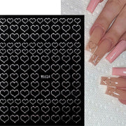 The New Heart Love Design Gold Sliver 3D Nail Art Sticker English Letter French Striping Lines Trasnfer Sliders Valentine Decor Nail Stickers DailyAlertDeals 02  