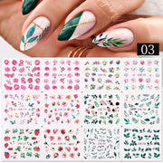 12 Designs Nail Stickers Set Mixed Floral Geometric Nail Art Water Transfer Decals Sliders Flower Leaves Manicures Decoration 0 DailyAlertDeals 51  