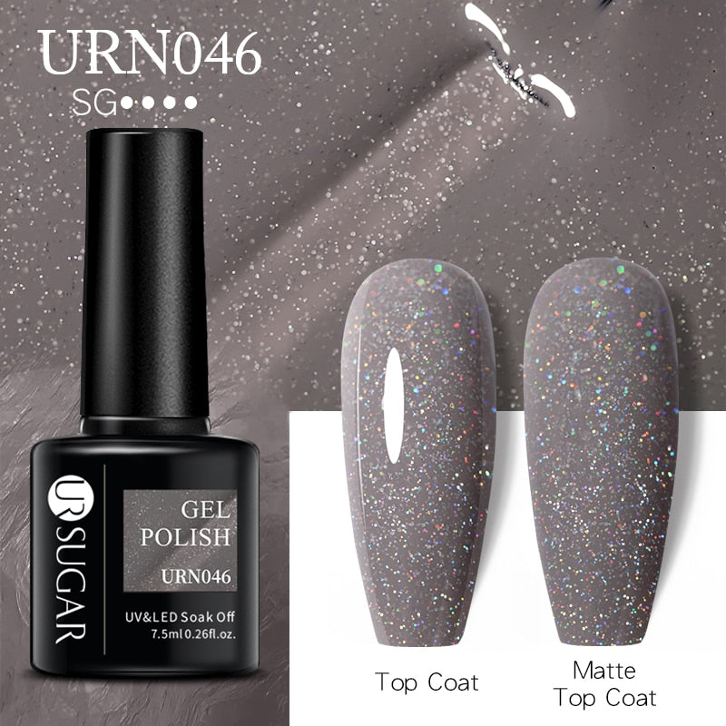 UR SUGAR 7.5ml Dark Purple Gel Nail Polish Soak Off UV LED Semi Permanent Gel Varnishes Manicure Nails Art Matte Top Coat Needed nail polish DailyAlertDeals URN046  