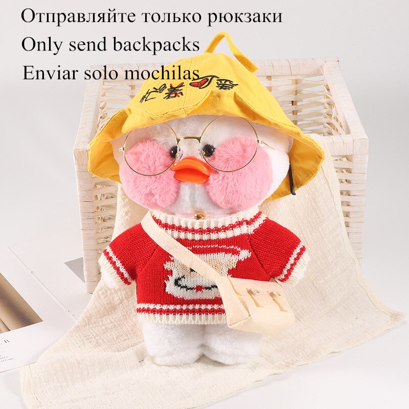 30cm Cute LaLafanfan Cafe Duck Plush Toy Girl Stuffed Soft Kawaii Duck Doll Animal Pillow Christmas Birthday Gift For Kids Child 0 DailyAlertDeals Backpack 2  