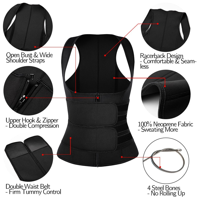 Women Waist Trainer Vest Corset Sauna Sweat Workout Corset Tops Slimming Body Shaper Tops Weight Loss Shapewear Women Waist Trainer DailyAlertDeals   