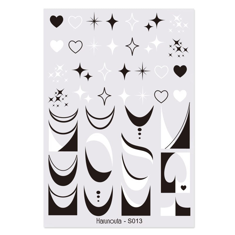 Harunouta Marble Blooming 3D Nail Sticker Decals Flower Leaves Transfer Water Sliders Abstract Geometric Lines Nail Watermark Nail Stickers DailyAlertDeals S013  