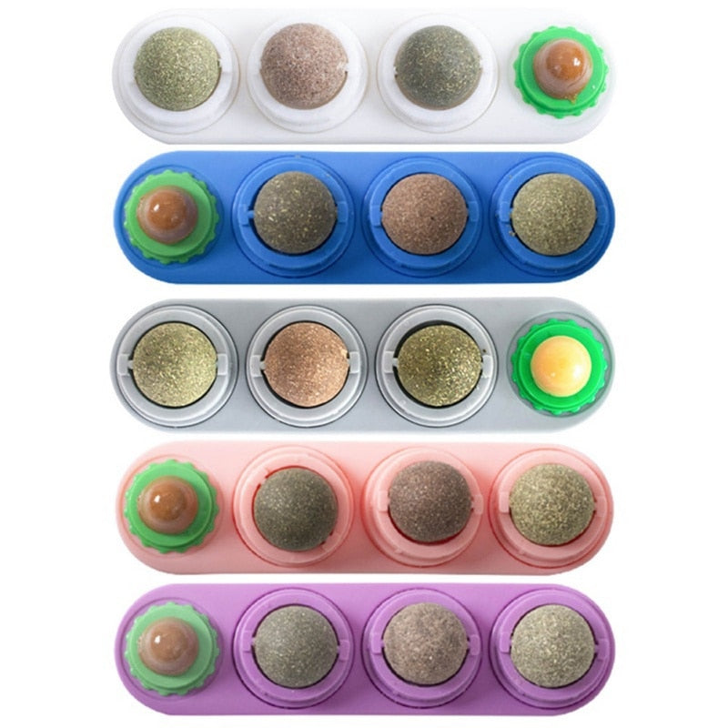 Pet Cat Catnip Wall Ball Cat Toy Catnip Balls Snack Healthy Rotatable Treats Toy Kitten Playing Chewing Cleaning Teeth Toys Food Cat toy catnip balls DailyAlertDeals   