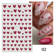 Purple Heart Love Design 3D Nail Sticker English Letter Stickers Face Pattern Trasnfer Sliders Valentine Nail Art Decoration 0 DailyAlertDeals F739  