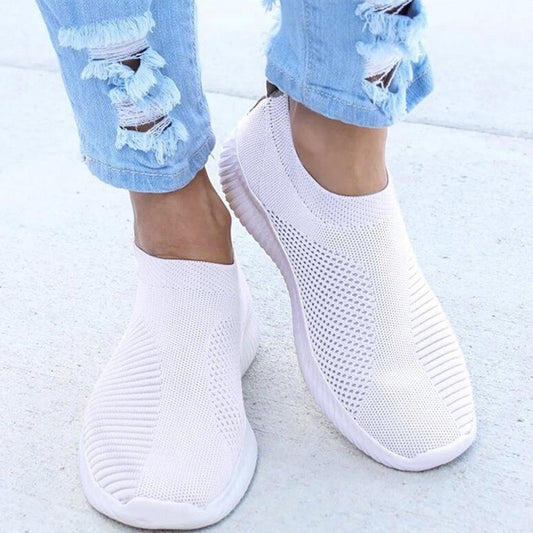 Women Flat Slip on White Shoes Woman Lightweight White Sneakers Summer Autumn Casual Chaussures Femme Basket Flats Shoes 0 DailyAlertDeals   