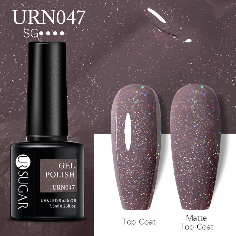 UR SUGAR 7.5ml Dark Purple Gel Nail Polish Soak Off UV LED Semi Permanent Gel Varnishes Manicure Nails Art Matte Top Coat Needed nail polish DailyAlertDeals URN047  