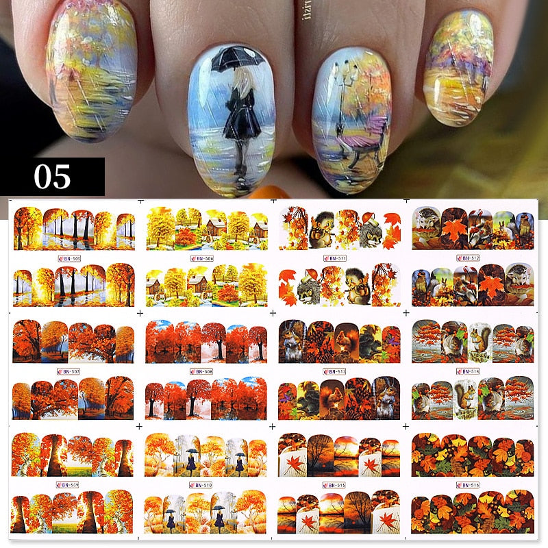 12 Designs Nail Stickers Set Mixed Floral Geometric Nail Art Water Transfer Decals Sliders Flower Leaves Manicures Decoration 0 DailyAlertDeals A50  