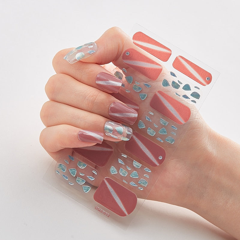 Patterned Nail Stickers Wholesale Supplise Nail Strips for Women Girls Full Beauty High Quality Stickers for Nails Decal stickers for nails DailyAlertDeals DQ3-12  