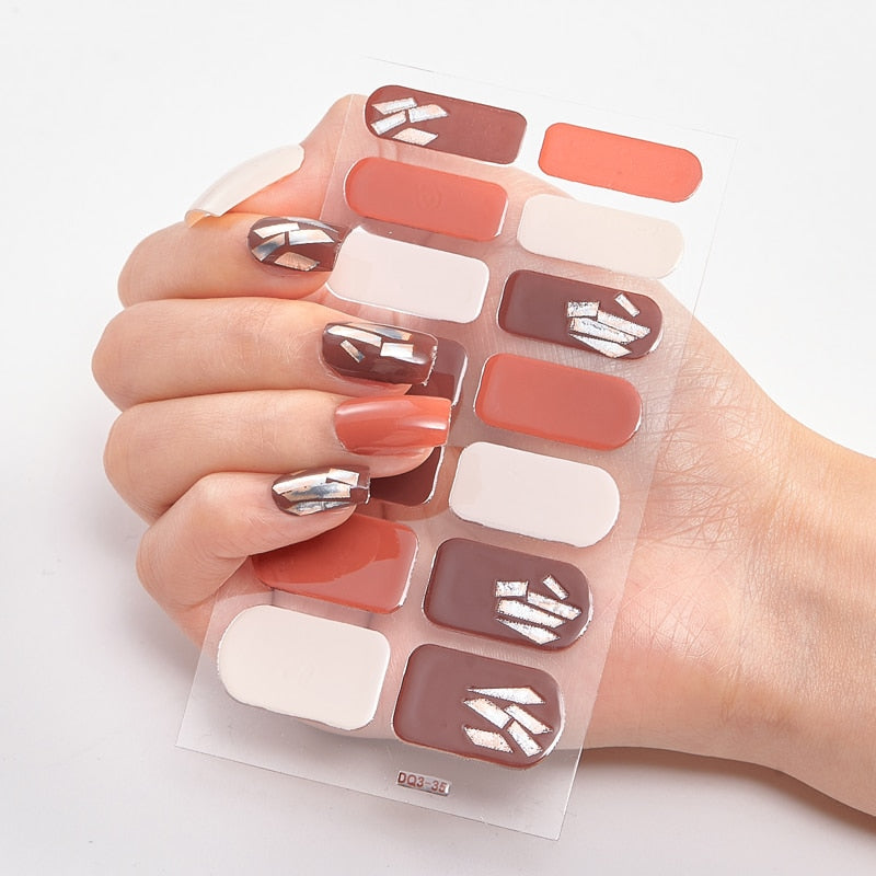 Two Sorts 0f Nail Stickers Glitter Series Novidades Designer Nail Decals Nails Art Decoration Nailart Sticker Nail Strips nail decal stickers DailyAlertDeals DQ3-35  