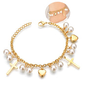 Stainless Steel Love Heart Bracelets For Women Party Gift Fashion Joyas de Chain Charm Bracelets Jewelry Wholesale Text Engraved 0 DailyAlertDeals AD1199-G China 18cm