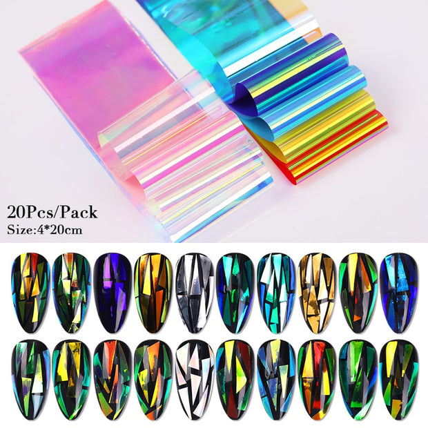 Nail Foils Marble Series Nail Transfer Foils Decorations DIY idea nail Art Transfer Sticker Decals Nail Accessories Nail Sticker DailyAlertDeals 20pcs  