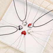 2Pcs/Lot Magnetic Couple Necklace Friendship Heart Pendant Distance Faceted Charm Necklace Women Valentine&#39;s Day Gift 2021 0 DailyAlertDeals   