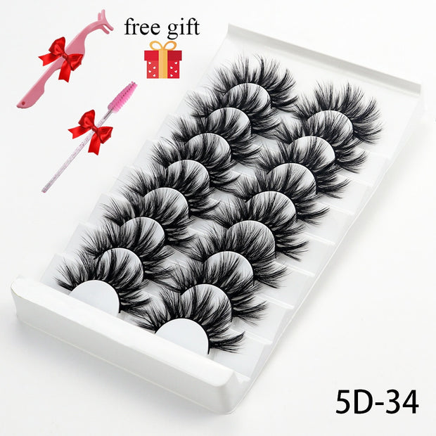 5/8 Pairs 20mm Mink Lashes 3D Natural False Eyelashes Fluffy Faux Mink Eyelashes Wispies Long Extension Eyelashes Pack Maquiagem  DailyAlertDeals 5D34 China 