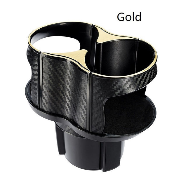 2 In 1 Vehicle-mounted Slip-proof Cup Holder 360 Degree Rotating Water Car Cup Holder Multifunctional Dual Houder Auto Accessory 0 DailyAlertDeals Carbon gold  