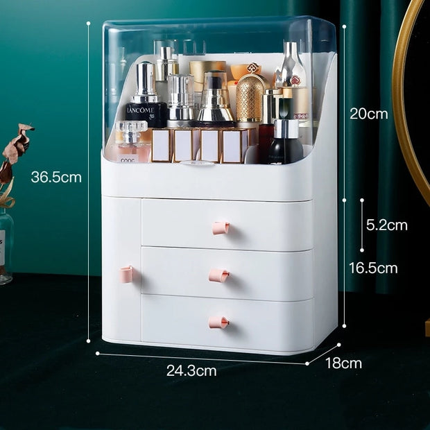 Fashion Big Capacity Cosmetic Storage Box Waterproof Dustproof Bathroom Desktop Beauty Makeup Organizer Skin Care Storage Drawer 0 DailyAlertDeals 45  