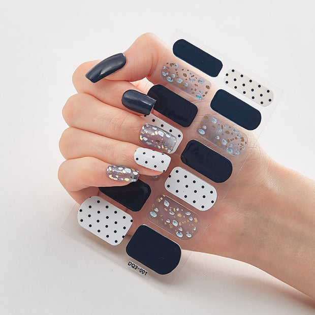 Patterned Nail Stickers Wholesale Supplise Nail Strips for Women Girls Full Beauty High Quality Stickers for Nails Decal stickers for nails DailyAlertDeals DQ3-01  