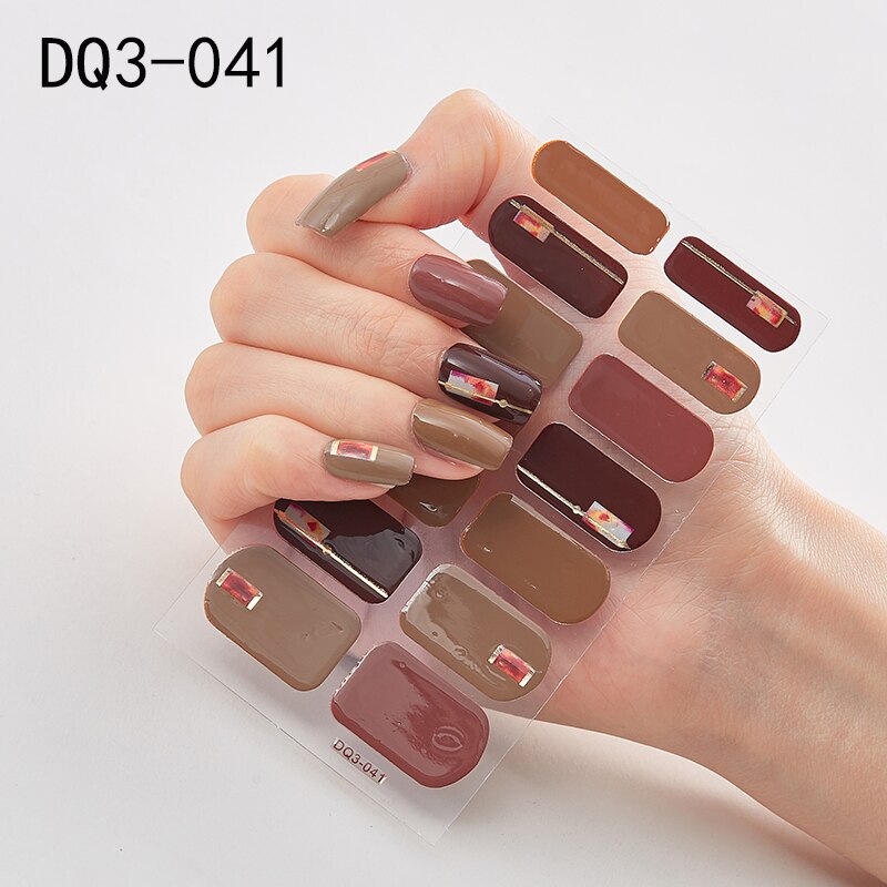 Lamemoria 1pc 3D Nail Slider Beauty Nail Stickers Shining Wave Line Decals Adhesive Manicure Tips Salon Nail Art Decorations nail decal stickers DailyAlertDeals DQ3-41  