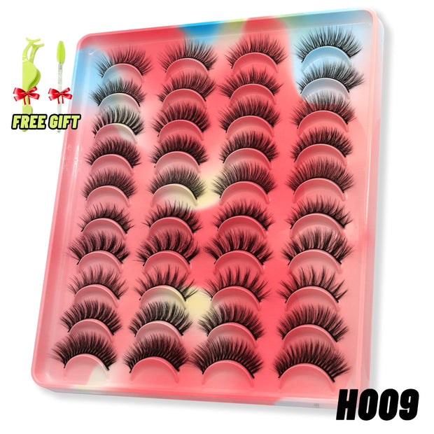 GROINNEYA lashes 5/10/20 pairs 3D Faux Mink Lashes Natural False Eyelashes Dramatic Volume Lashes Eyelash Extension Makeup 0 DailyAlertDeals 20pairs-H009-1 China 