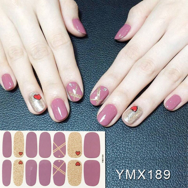 14tips/sheet Hot Colors Series Classic Collection Manicure Nail Polish Strips Nail Wraps,Full Nail Sheet DIY nail art decoration nail decal stickers DailyAlertDeals YMX189  