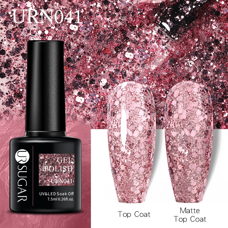 UR SUGAR 7.5ml Dark Purple Gel Nail Polish Soak Off UV LED Semi Permanent Gel Varnishes Manicure Nails Art Matte Top Coat Needed nail polish DailyAlertDeals URN041  