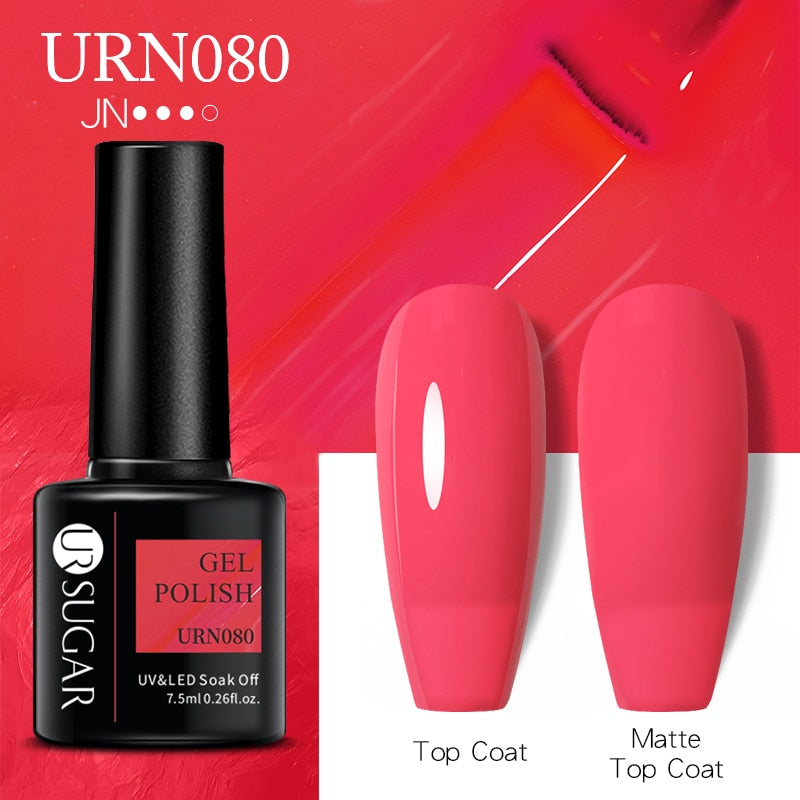UR SUGAR 7.5ml Dark Purple Gel Nail Polish Soak Off UV LED Semi Permanent Gel Varnishes Manicure Nails Art Matte Top Coat Needed nail polish DailyAlertDeals URN080  