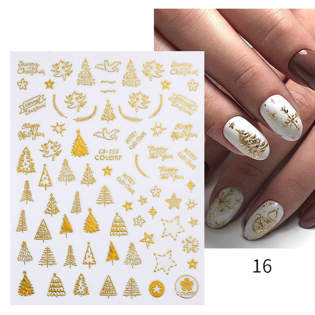 Harunouta Gold Marble 3D Nail Sticker Flower Leaves Line Transfer Slider French Tips Manicures Decals DIY Decoration Paper 0 DailyAlertDeals Z16  