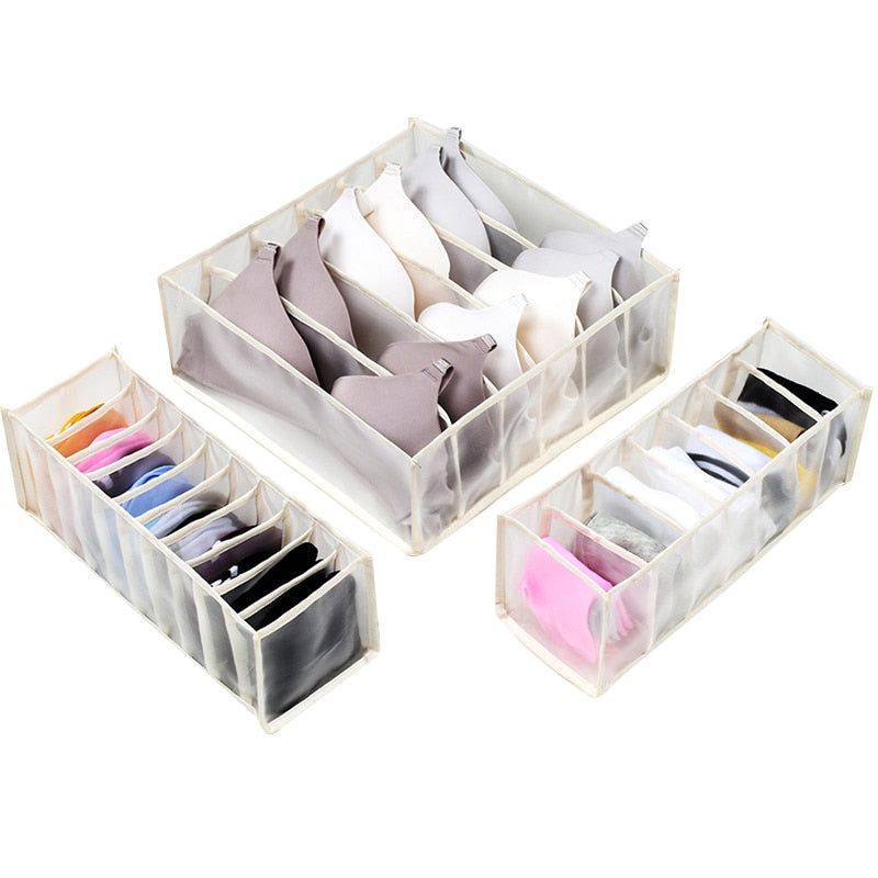 Underwear Bra Organizer Storage Box Drawer Closet Organizers Divider Boxes For Underwear Scarves Socks Bra Underwear Bra Organizer Storage Box DailyAlertDeals 3pcs-sets 1  