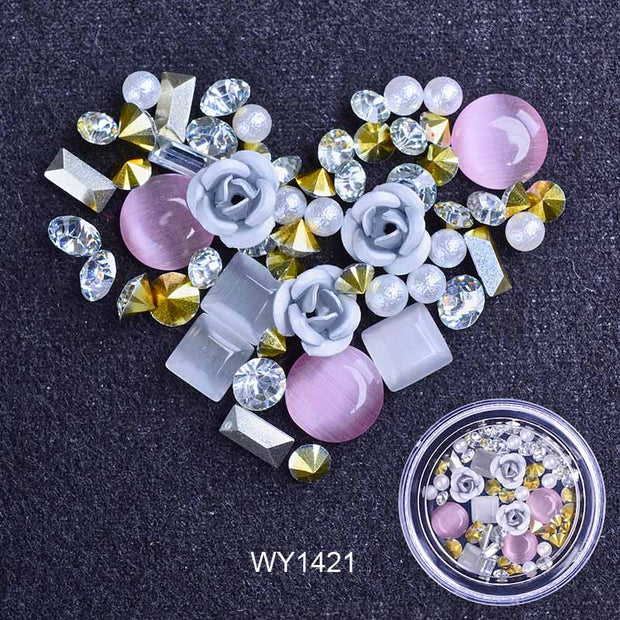 3D Nail Rhinestones Rose Jewelry Diverse DIY Gems Charming Mix Crystal Nail Art Decorations Gel Glitter Charms Nail Accessories Nail Rhinestones Rose Jewelry DailyAlertDeals WY1421  