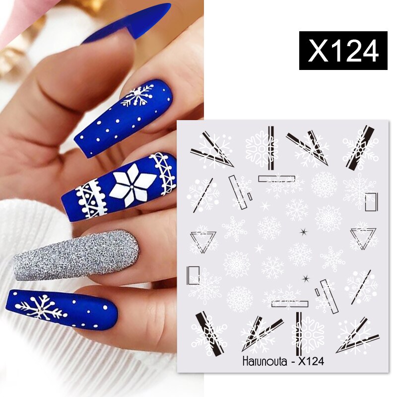 Harunouta Autumn Flowers Leaves Line Patter Nails Sticker Nail Art Decorations Decals Water Transfer Slider Foil Manicures Wraps 0 DailyAlertDeals X124  