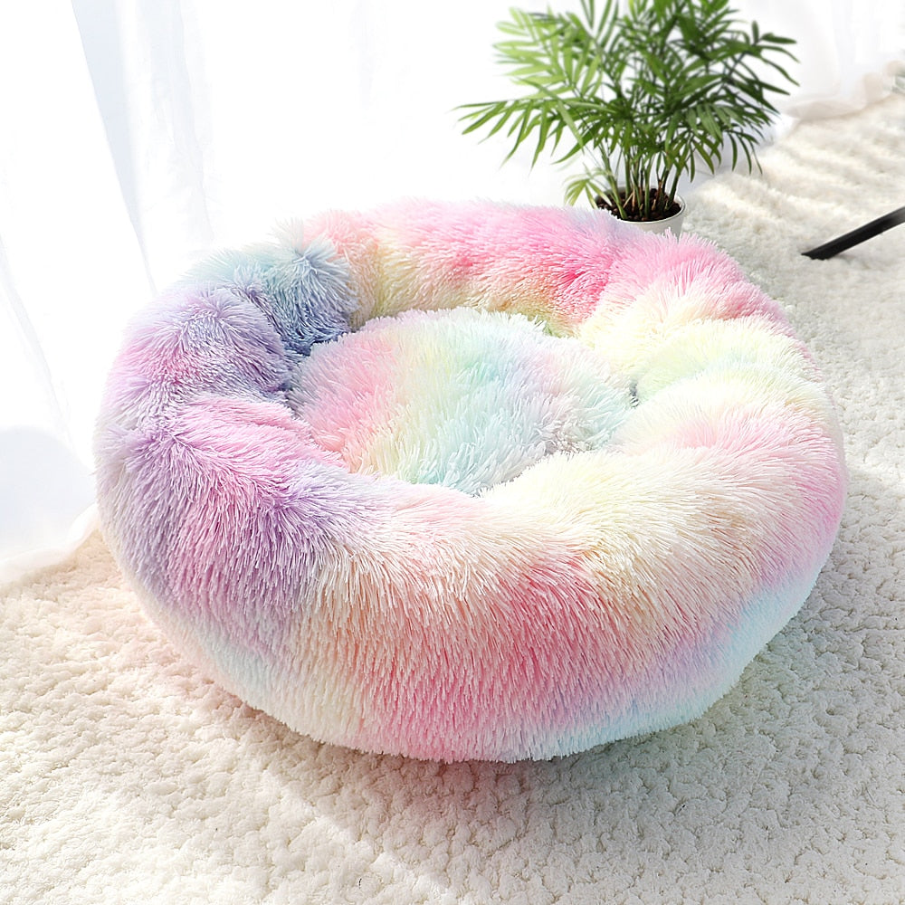 Pet Dog Bed Warm Fleece Round Dog Kennel House Beds & Sofas for pets DailyAlertDeals Colorful Diameter 40cm China