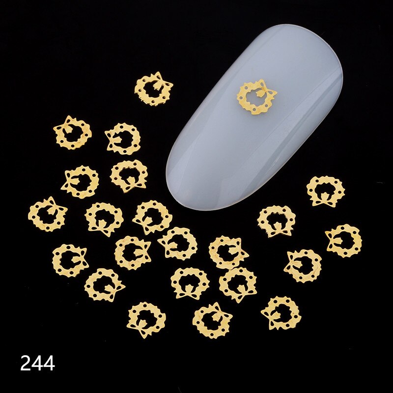 100Pcs/Lot Gold Metal Nail Decals Ultra-thin Flakes Nail Bling Rhinestone Cute 3D Nail Art Decorations Charm Nail Art Rivets 0 DailyAlertDeals 244  