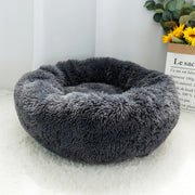Pet Dog Bed Warm Fleece Round Dog Kennel House Long Plush Winter Pets Dog Beds For Medium Large Dogs Cats Soft Sofa Cushion Mats 0 DailyAlertDeals Dark Gray Diameter 40cm China