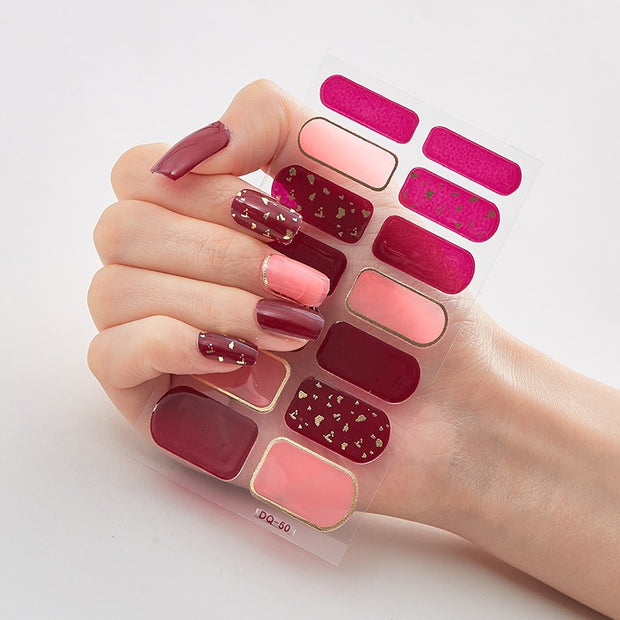 Three Sorts 0f Nail Stickers Full Cover Nail Stickers Novidades Nail Strips Self Adhesive Nail Sticker Nails Sticker Designer Nail Stickers DailyAlertDeals DQ-50  