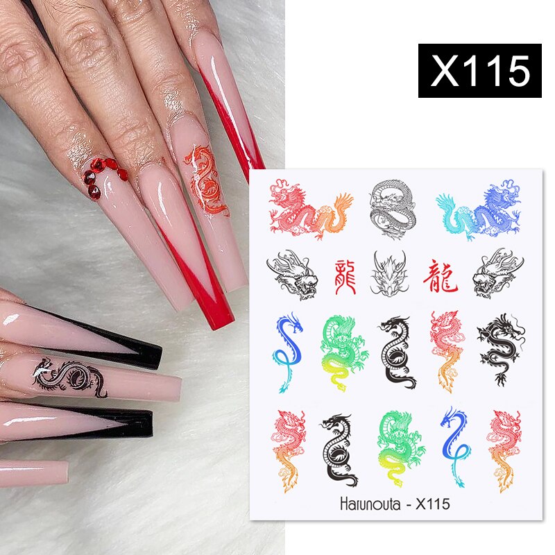 Harunouta Geometric Color Block Line Leaf Flower Water Decal Sticker Spring Simple DIY Slider For Manicuring Nail Art Watermarks 0 DailyAlertDeals
