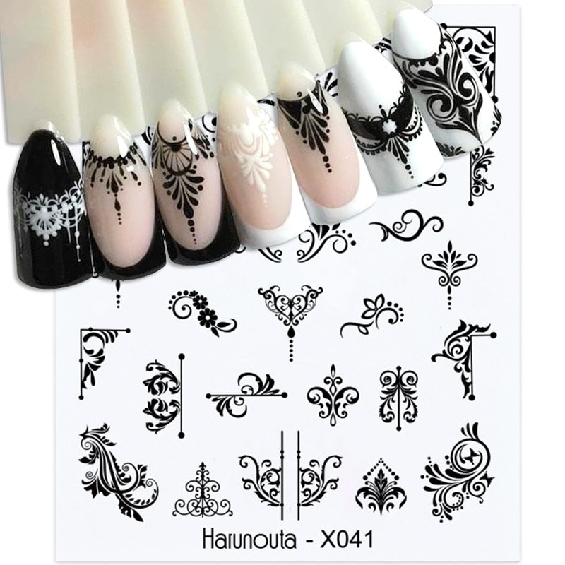 Harunouta French Flower Vine Water Decals Spring Summer Leopard Alphabet Leaves Charms Sliders Nail Art Stickers Decorations Tip Nail Stickers DailyAlertDeals   