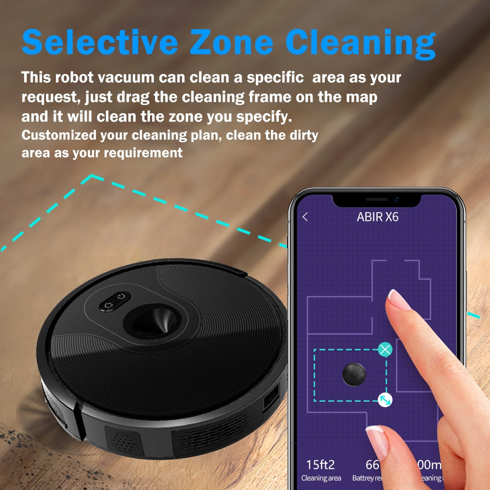 ABIR X6 Robot Vacuum Cleaner, Visual Navigation,APP Virtual Barrier,Breakpoint Continuous Cleaning,Draw Cleaning Area On Map 0 DailyAlertDeals   