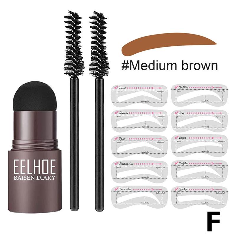One Step Eyebrow Stamp Shaping Kit Set Makeup Magic Brow Stencil Eyebrow Brush Enhance Cosmetics Eye 0 DailyAlertDeals Medium Brown Set  