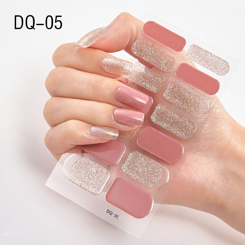 Lamemoria 1pc 3D Nail Slider Beauty Nail Stickers Shining Wave Line Decals Adhesive Manicure Tips Salon Nail Art Decorations nail decal stickers DailyAlertDeals DQ05  