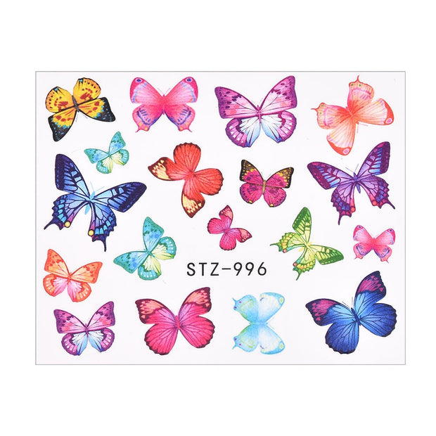 3D Watercolor Butterflies Sliders Nail Art Water Transfer Decal Sticker Blue Valentine&#39;s Day Nail Decoration Tattoo Manicure 0 DailyAlertDeals TA620  