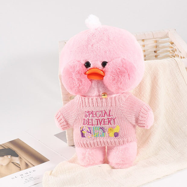30cm Cute LaLafanfan Cafe Duck Plush Toy Girl Stuffed Soft Kawaii Duck Doll Animal Pillow Christmas Birthday Gift For Kids Child 0 DailyAlertDeals Duck Clothes 5  