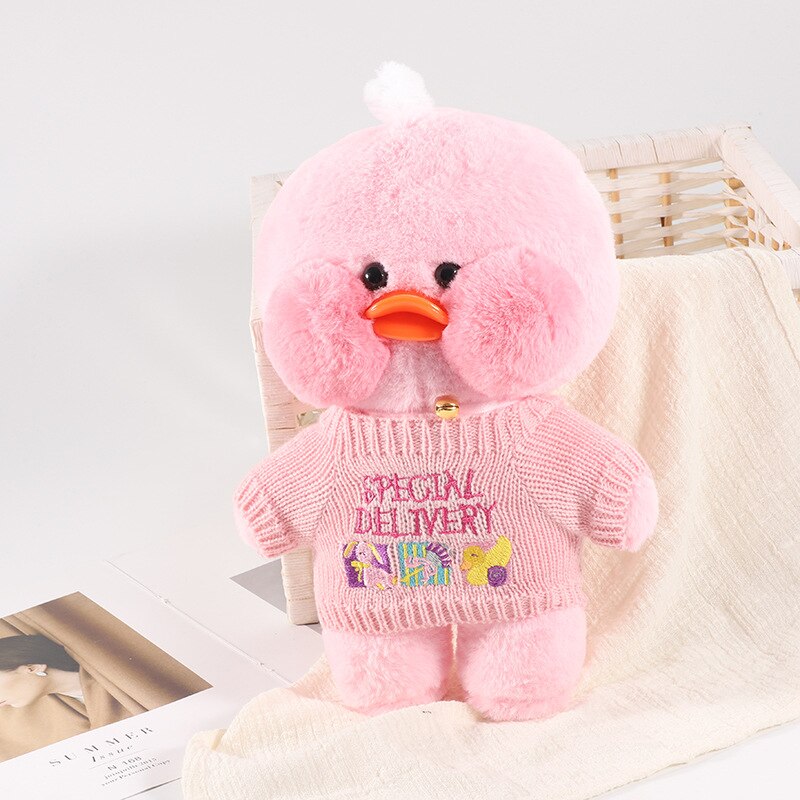 30cm Cute LaLafanfan Cafe Duck Plush Toy Girl Stuffed Soft Kawaii Duck Doll Animal Pillow Christmas Birthday Gift For Kids Child Duck Plush Toy Girl DailyAlertDeals Duck Clothes 5  